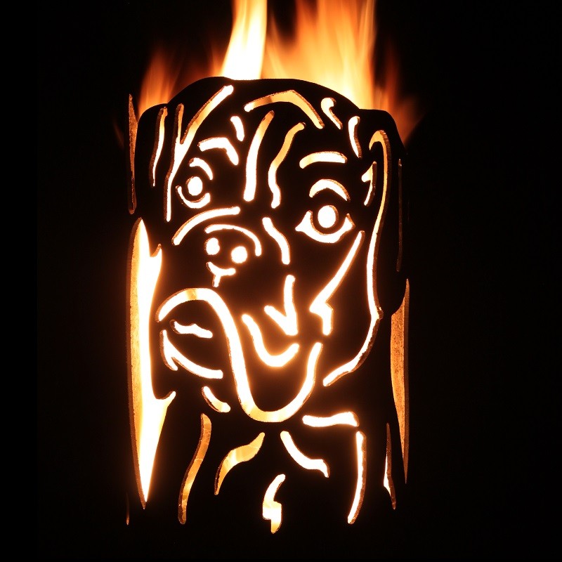 Gartenfackel groß Boxer - inkl. Schmuck-Fackelstiel 145 cm Grobdrall angespitzt und 1 x Brennmaterial
