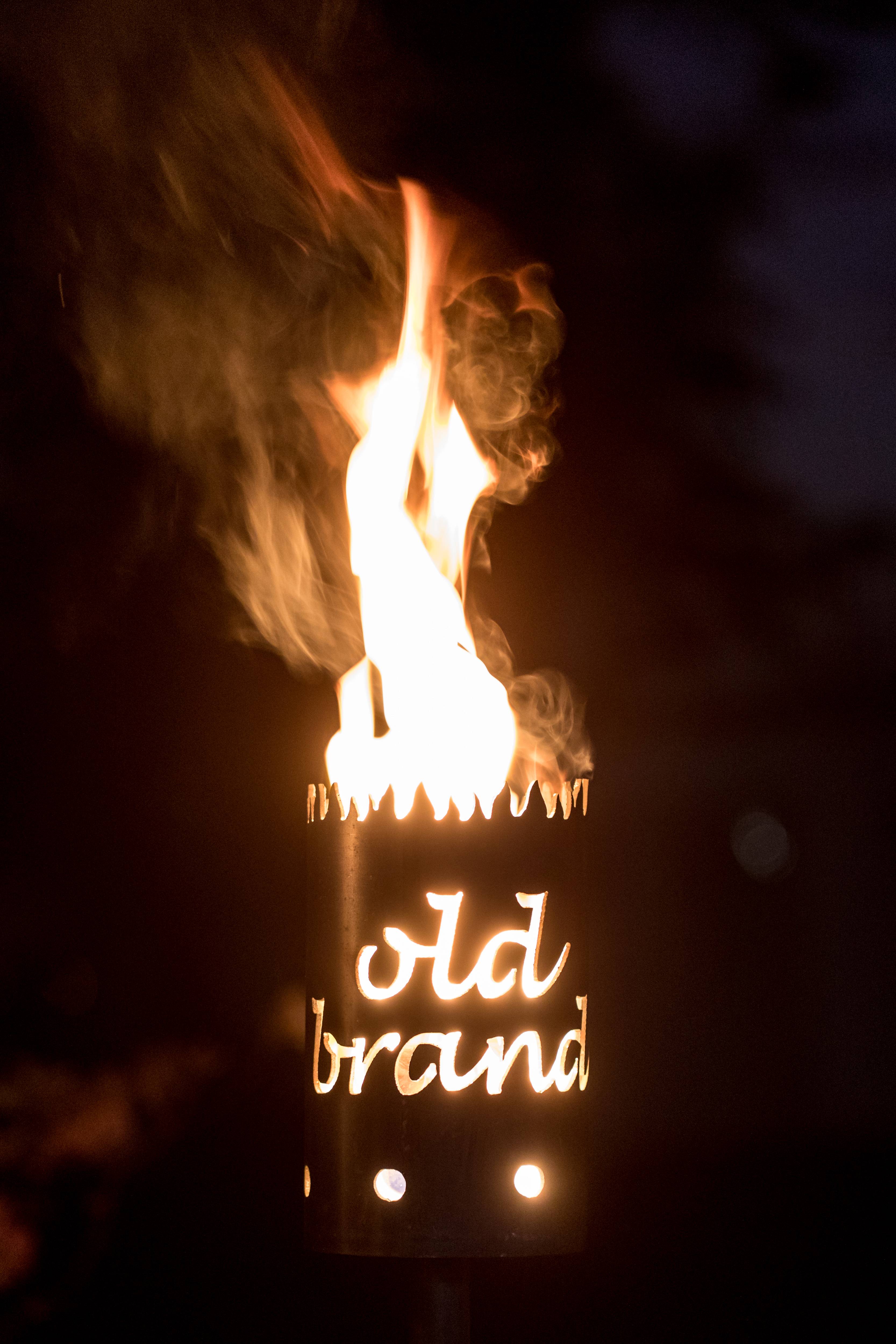 Gartenfackel groß Whiskey old brand  - inkl. Fackelstiel 118 cm angespitzt und 1 x Brennmaterial