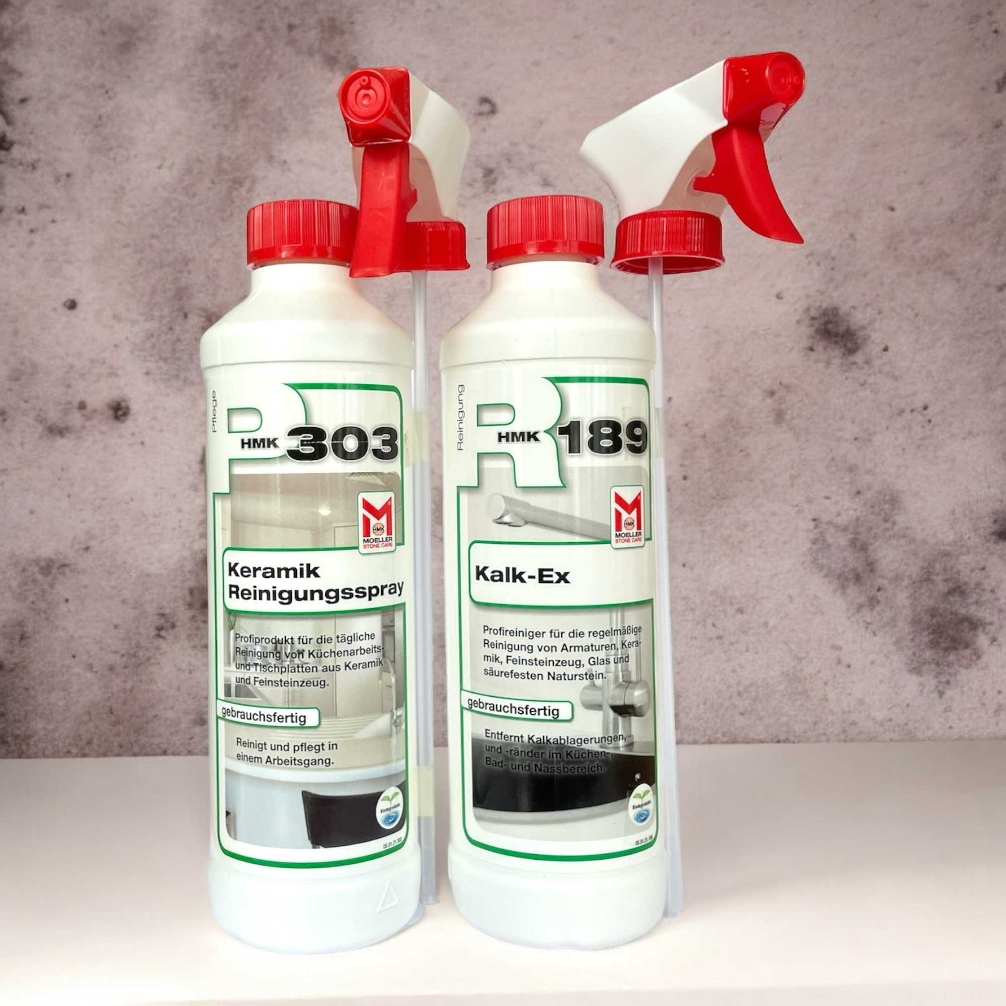 Set Primero P303 Keramik-Reinigungsspray 0,5 l und R189 Kalk-Ex 0,5 l